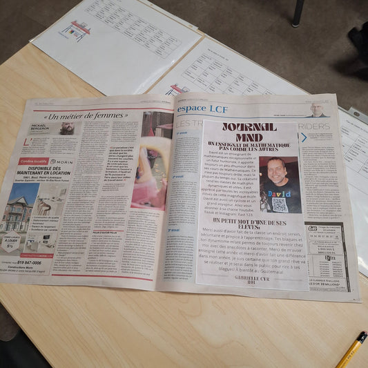 David dans le journal?